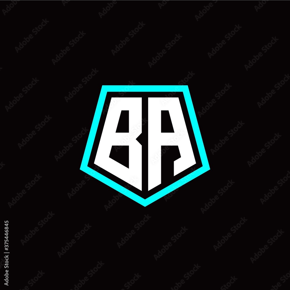 Initial B A letter with polygon modern style logo template vector Initial B A letter with polygon modern style logo template vector