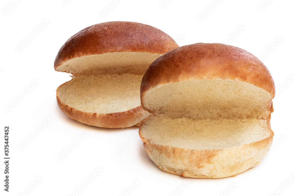 Plain burgers bun isolated on white Plain burgers bun isolated on white