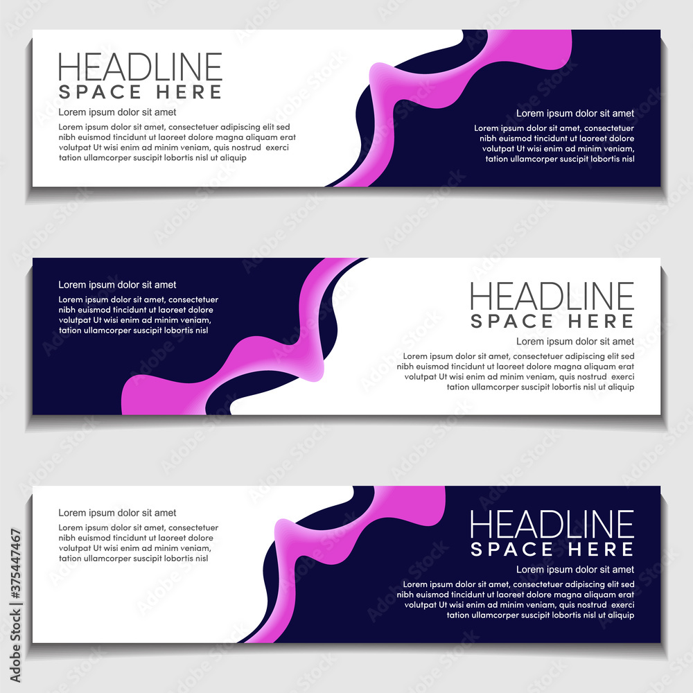 Gradient Light Purple Wavy, Wave, Liquid, Fluid Modern Abstract Web Banner for Header, Advertising, Publication. Design Vector Template, Mockup.