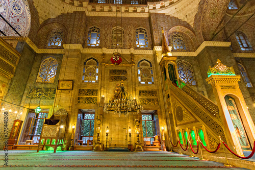 Historical New Mosque known also as Yeni Cami mosque in Istanbul, Turkey photo