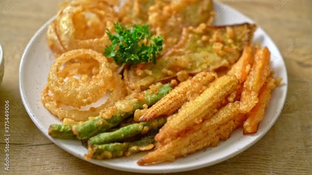 fried mixed vegetable (onions, carrot, baby corn, pumpkin) or tempura fried mixed vegetable (onions, carrot, baby corn, pumpkin) or tempura