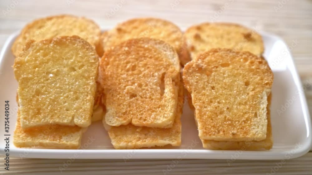 baked crispy bread with butter and sugar baked crispy bread with butter and sugar