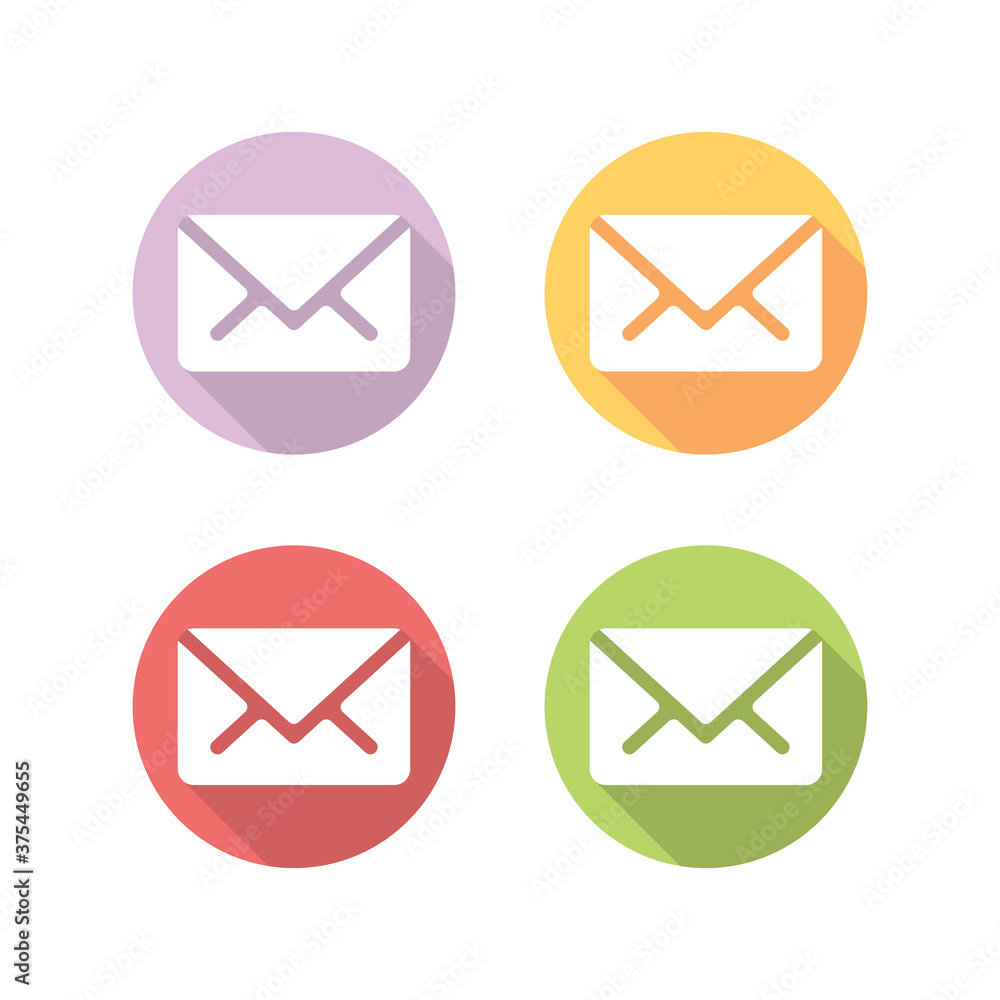 Envelope Email Flat Icons Set Envelope Email Flat Icons Set