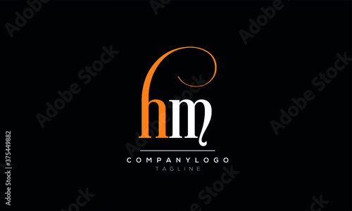 Alphabet letters Initials Monogram logo hm,mh,h and m