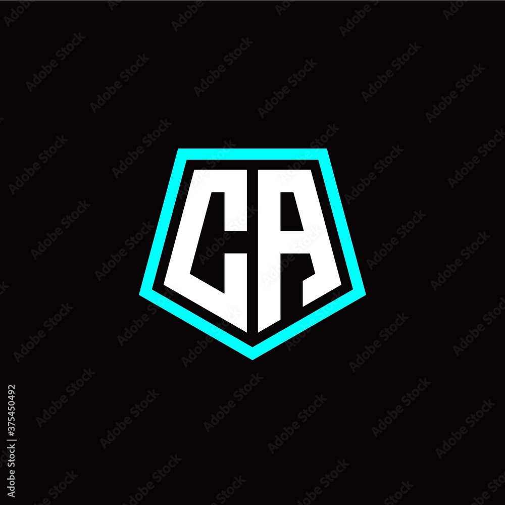 Initial C A letter with polygon modern style logo template vector Initial C A letter with polygon modern style logo template vector