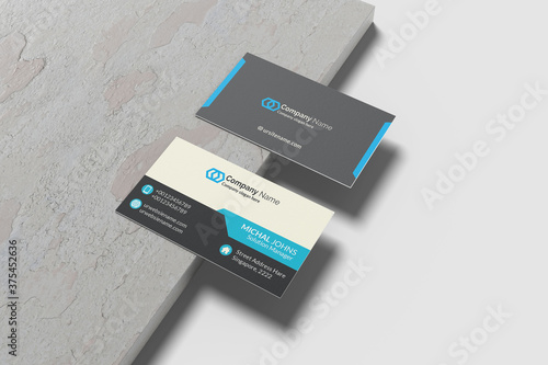 two sided Corporate Business Card blue and black colors with amazing combination 
