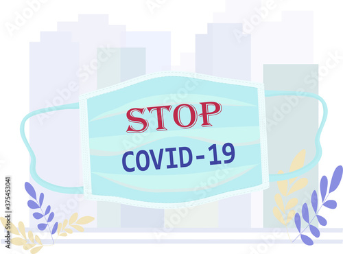 In the big city, people are in danger of being infected with the Koranovirus. Protect yourself and others - wear a medical mask. To protect against viral diseases, environmental and air pollution