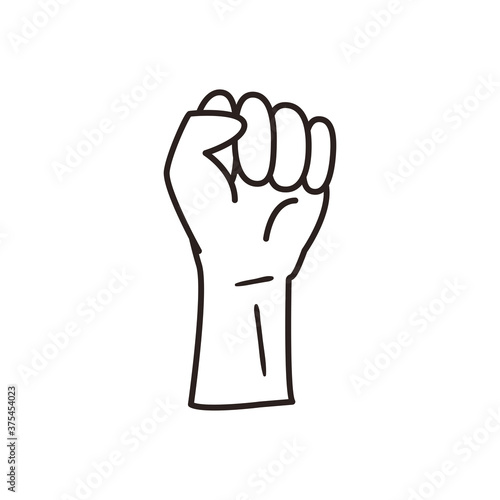 fist hand line style icon vector design