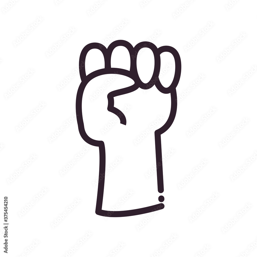 fist hand line style icon vector design fist hand line style icon vector design