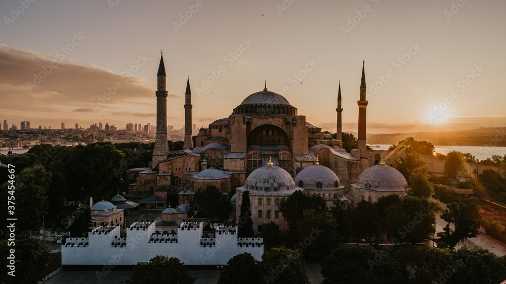 Obraz premium Hagia Sofia Mosque Arial Shot 