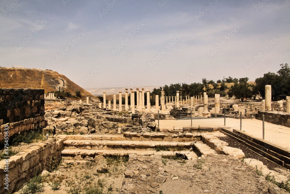 A view of the anchient city of Beit Shean in Israel