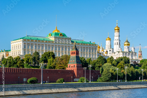 Moscow Kremlin with Grand Kremlin palace and Ivan the Great Bell tower, Russia