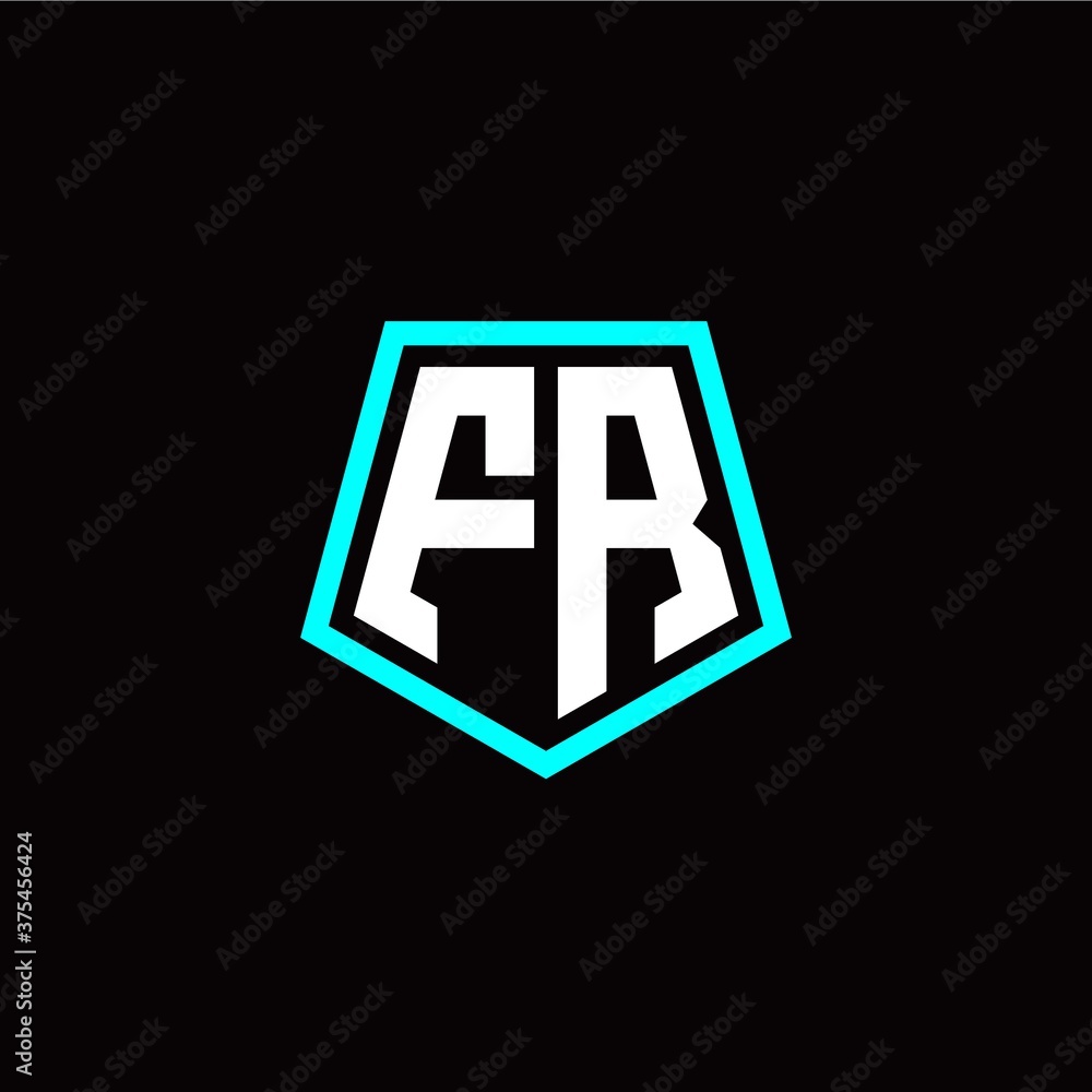 Initial F R letter with polygon modern style logo template vector Initial F R letter with polygon modern style logo template vector
