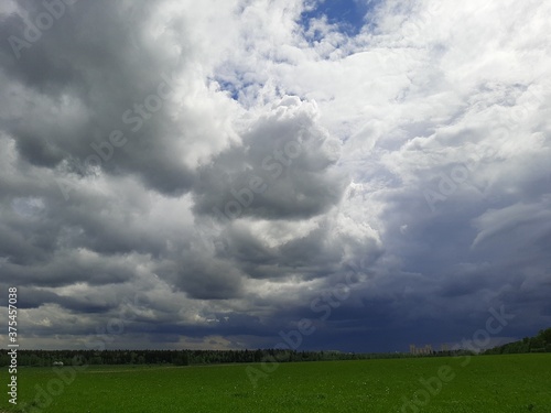 clouds over the field