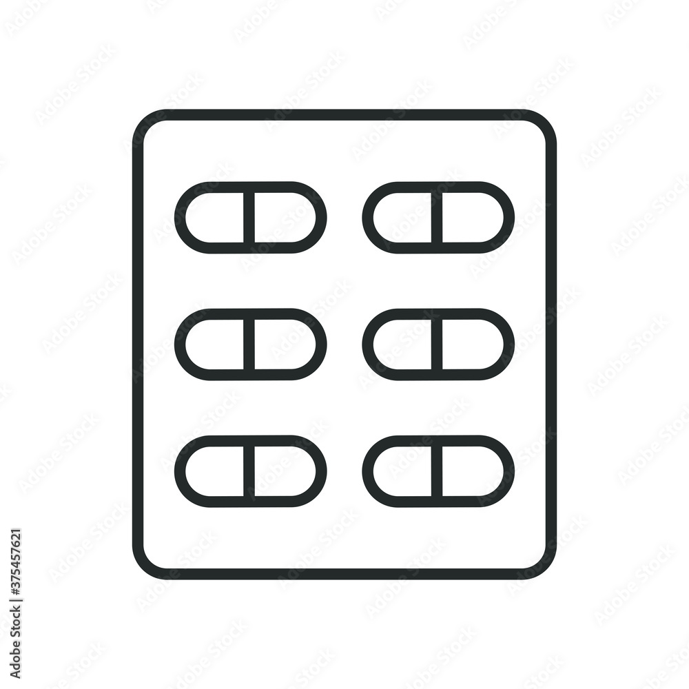 Medical pills line style icon vector design Medical pills line style icon vector design