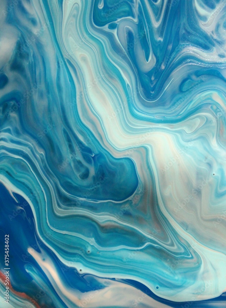 Liquid marble background Blue