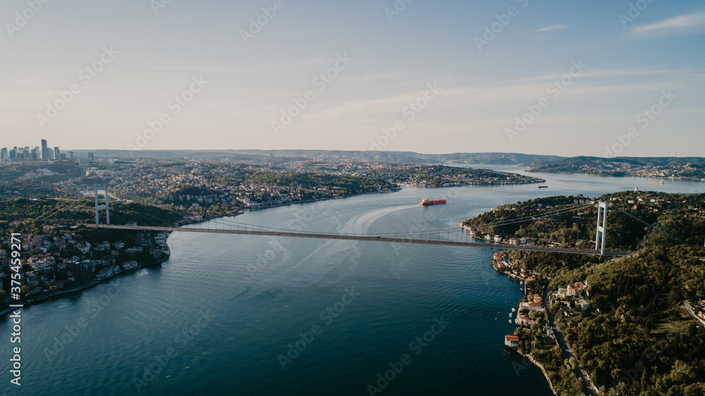 İstanbul Bosphorus view from drone 