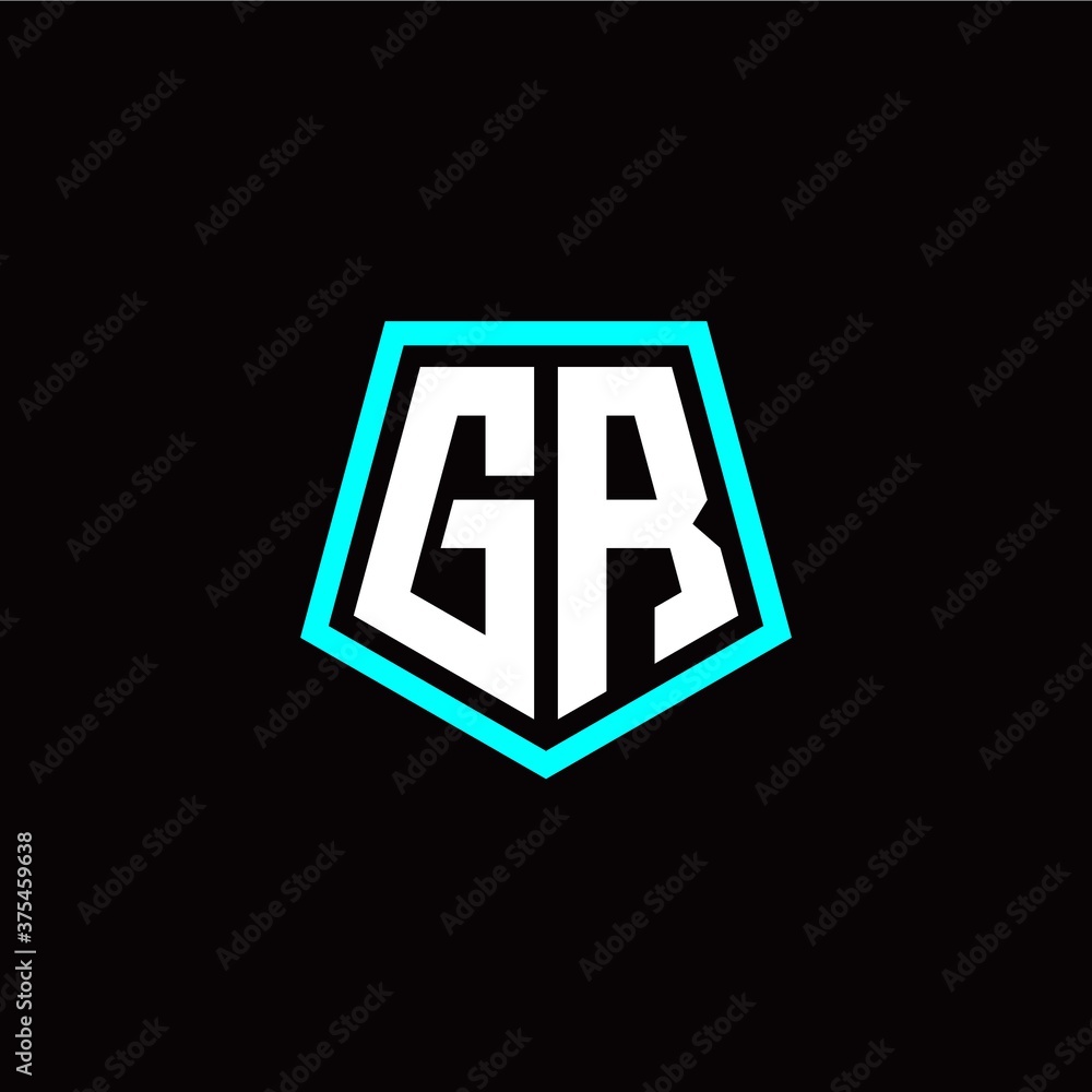 Initial G R letter with polygon modern style logo template vector Initial G R letter with polygon modern style logo template vector