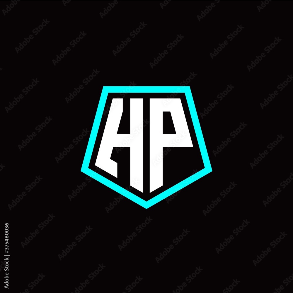 Obraz premium Initial H P letter with polygon modern style logo template vector