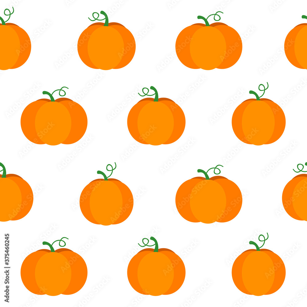 Seamless pattern with pumpkins isolated on white background - elements for autumn design and Halloween Seamless pattern with pumpkins isolated on white background - elements for autumn design and Halloween