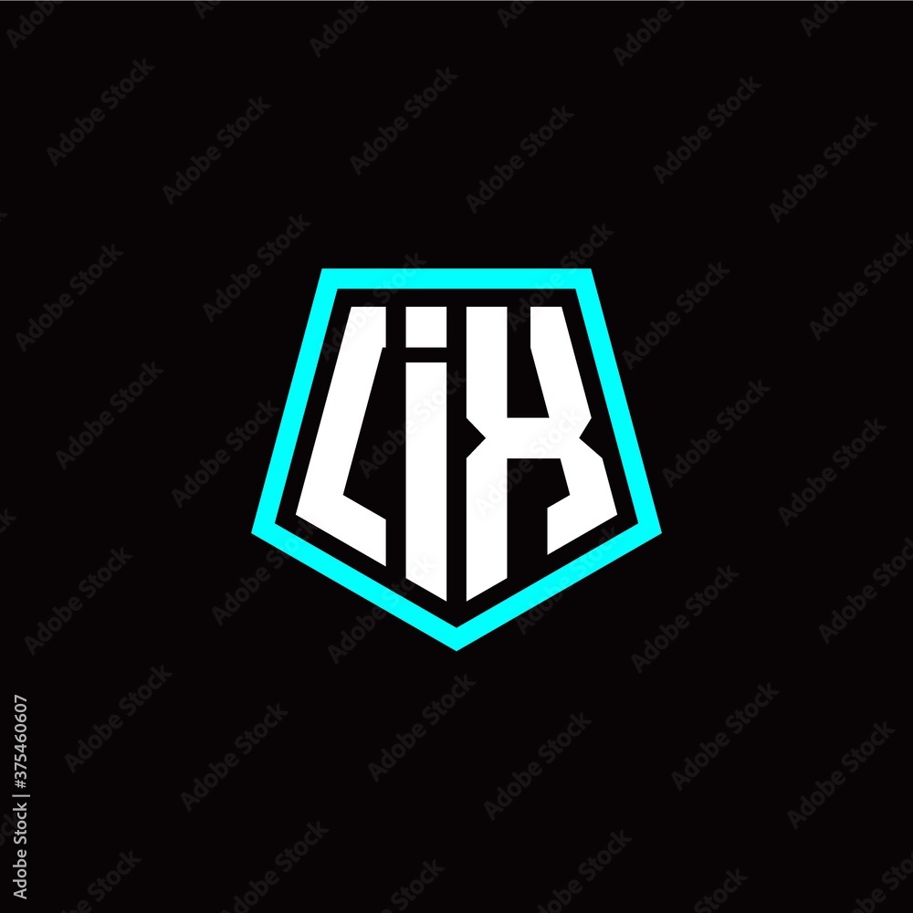 Initial I X letter with polygon modern style logo template vector Initial I X letter with polygon modern style logo template vector