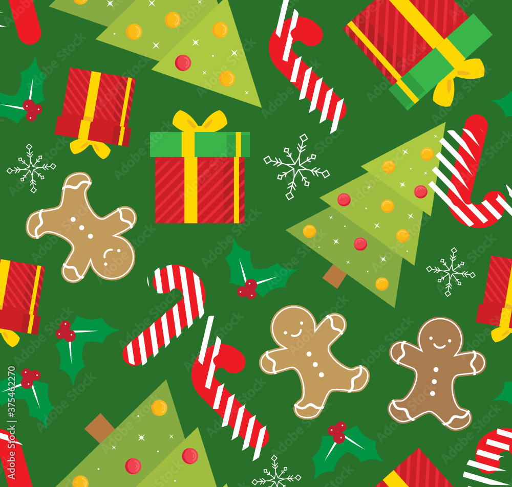 Christmas Holiday Seamless Pattern Background For Scrapbook, Posters, Web, Greeting Cards
