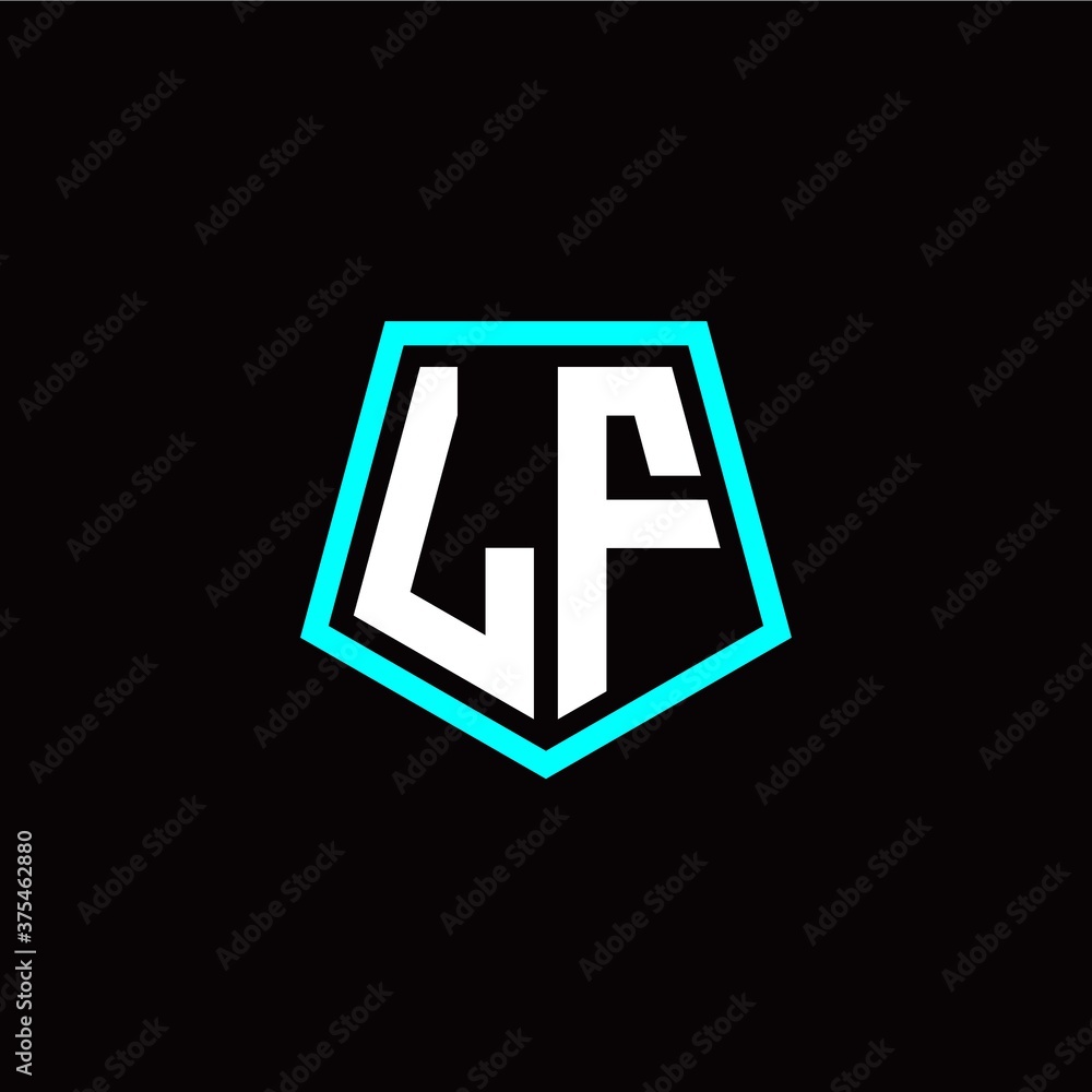 Obraz premium Initial L F letter with polygon modern style logo template vector