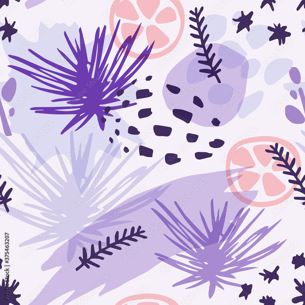 Fototapeta premium Winter seamless pattern with pine branch