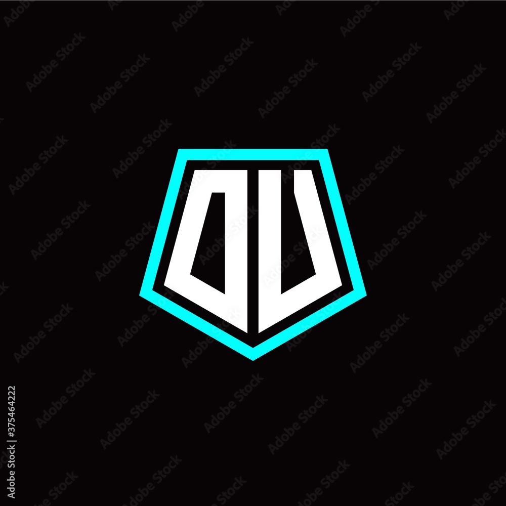 Initial O U letter with polygon modern style logo template vector Initial O U letter with polygon modern style logo template vector