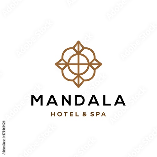 Abstract mandala flower swirl logo icon vector design. Elegant premium ornament vector logotype symbol. logo for hotel,spa,salon, and atelier