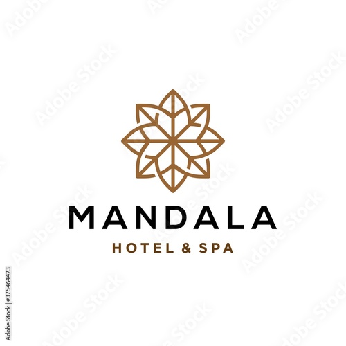 Abstract mandala flower swirl logo icon vector design. Elegant premium ornament vector logotype symbol. logo for hotel,spa,salon, and atelier