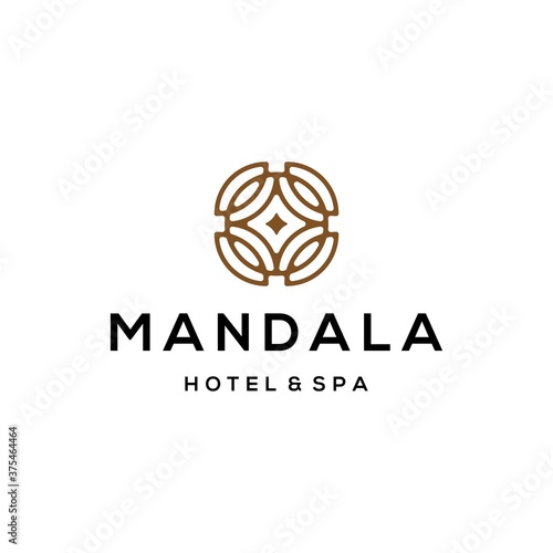 Abstract mandala flower swirl logo icon vector design. Elegant premium ornament vector logotype symbol. logo for hotel,spa,salon, and atelier