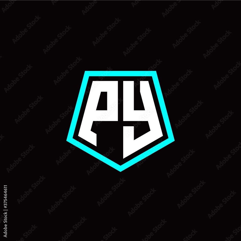 Initial P Y letter with polygon modern style logo template vector Initial P Y letter with polygon modern style logo template vector