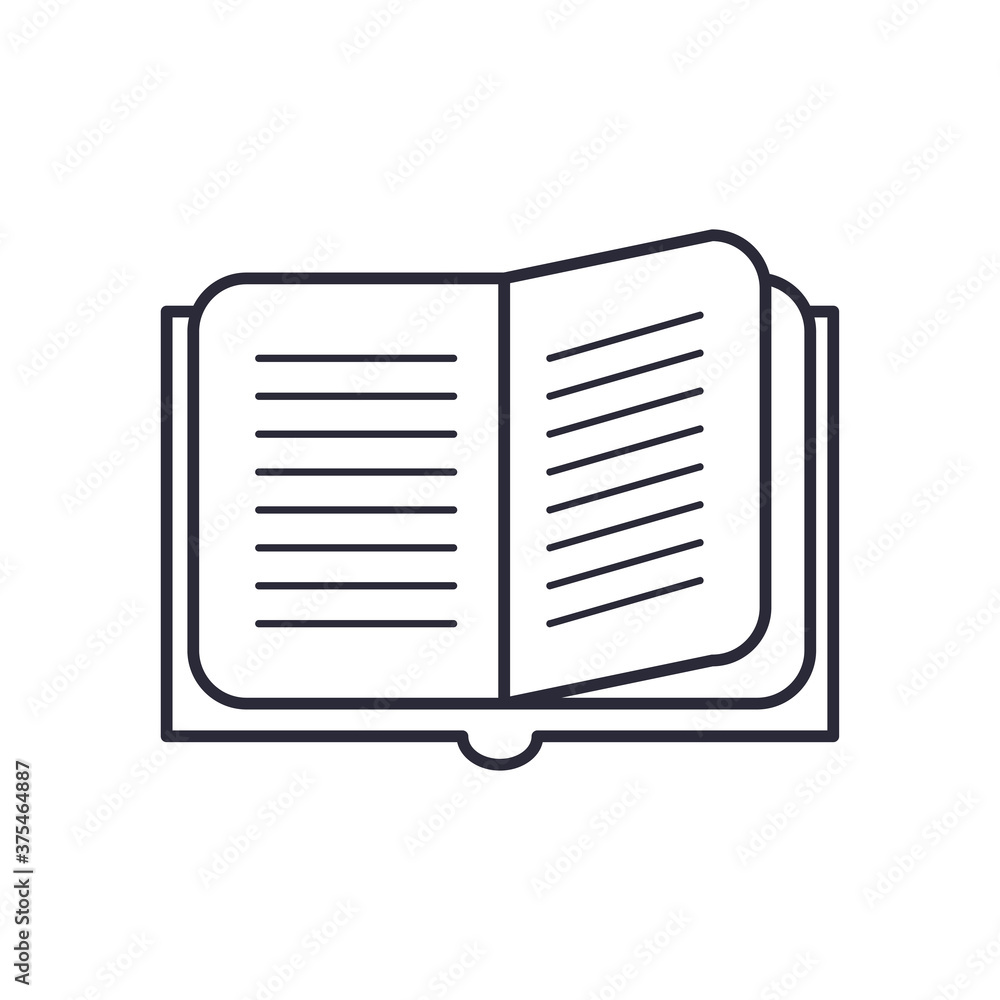 open book line style icon vector design open book line style icon vector design