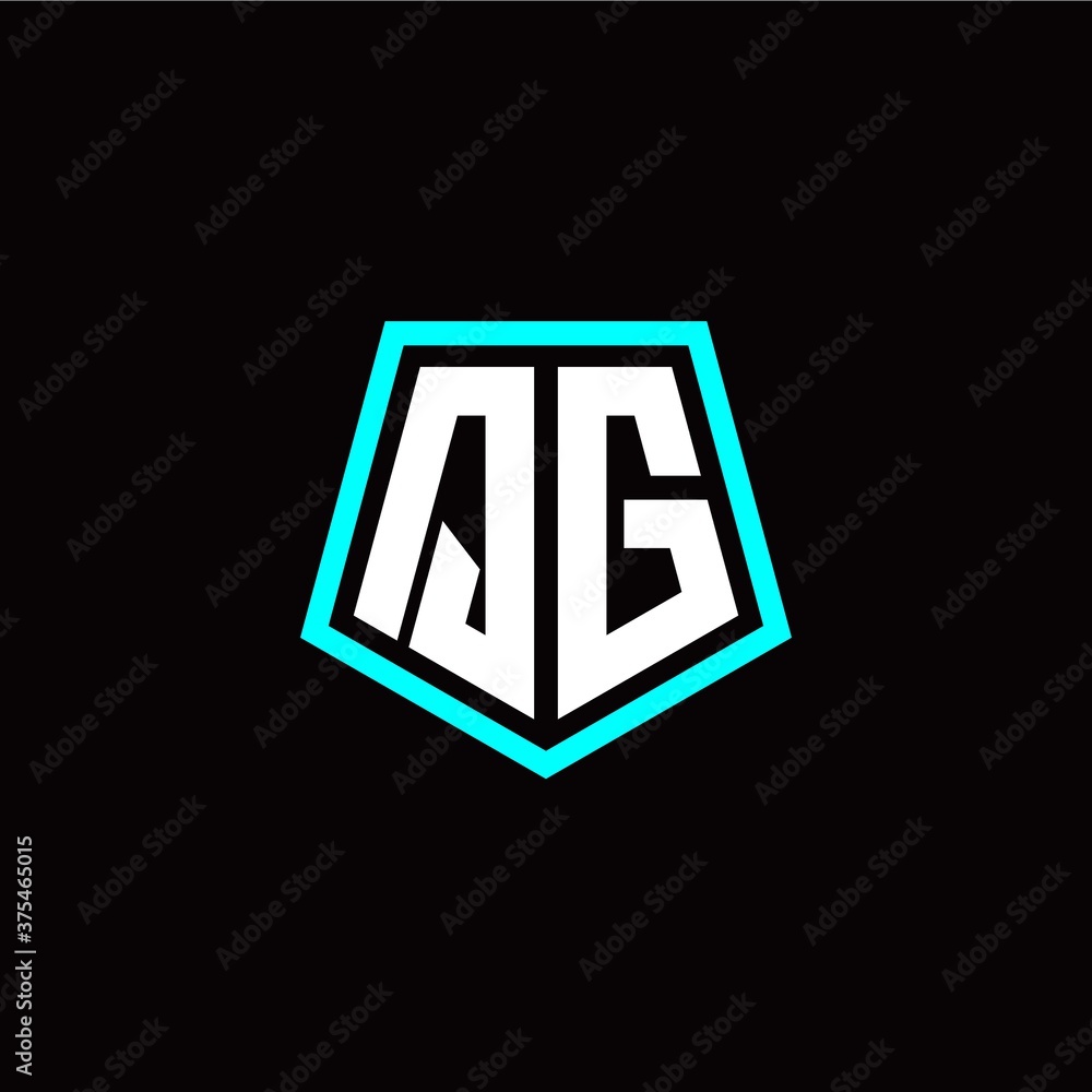 Obraz premium Initial Q G letter with polygon modern style logo template vector