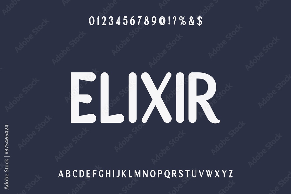 alphabet vintage font,  blue and white style background vector, typeface design