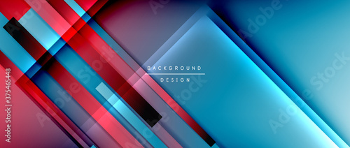 Dynamic lines on fluid color gradient. Trendy geometric abstract background for your text, logo or graphics
