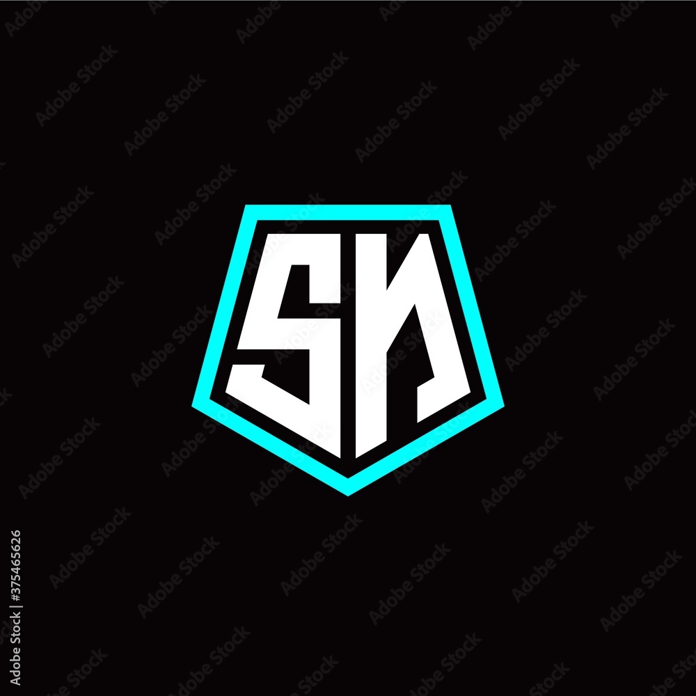 Initial S N letter with polygon modern style logo template vector Initial S N letter with polygon modern style logo template vector