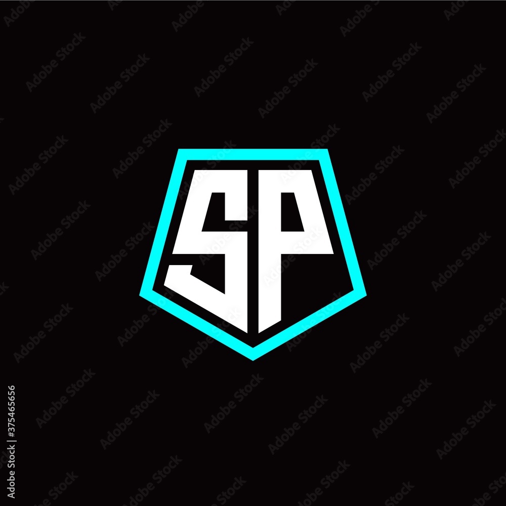 Initial S P letter with polygon modern style logo template vector Initial S P letter with polygon modern style logo template vector