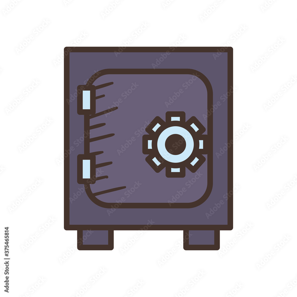 Strongbox line and fill style icon vector design