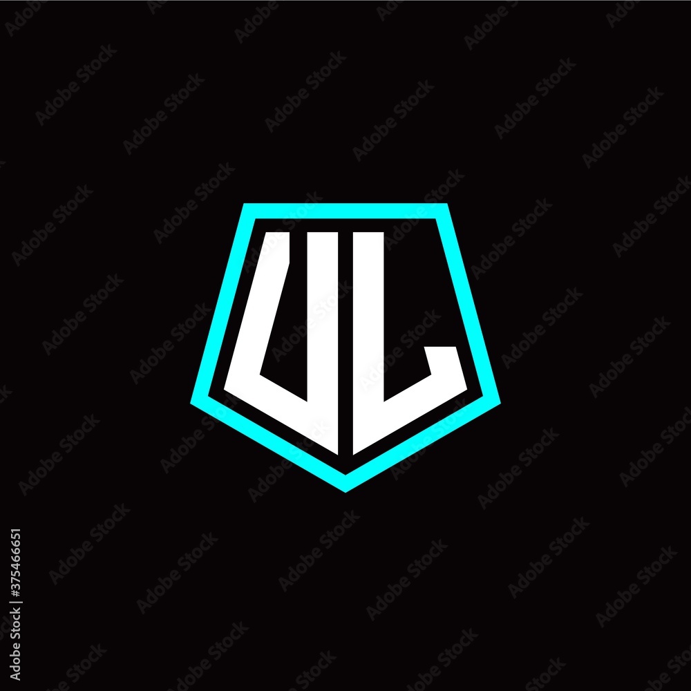 Initial U L letter with polygon modern style logo template vector Initial U L letter with polygon modern style logo template vector
