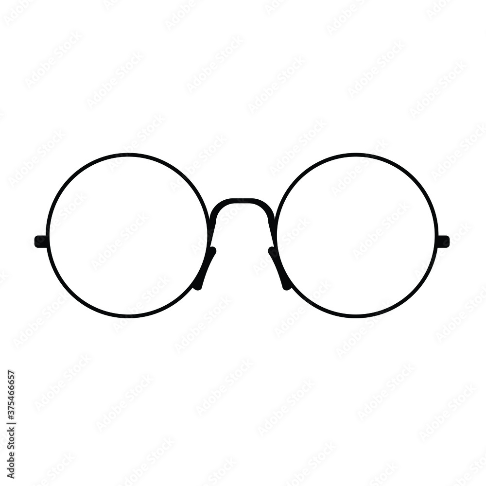 Fototapeta premium Round glasses, vector illustration