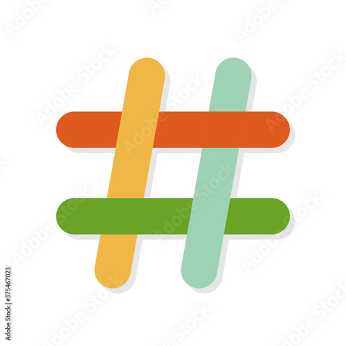 Colorful hashtag sign, vector illustration