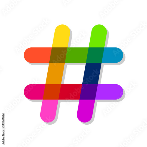 Colorful hashtag, vector illustration

