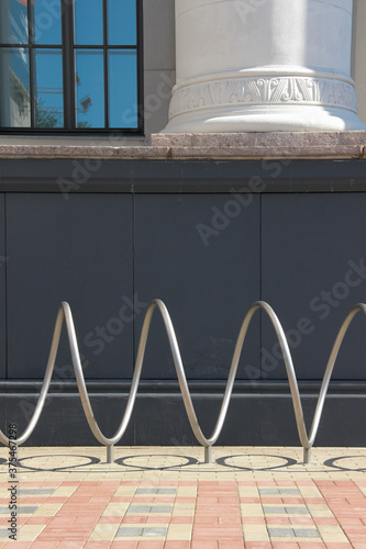 Bicycle parking stand. Spiral bicycle parking rack.