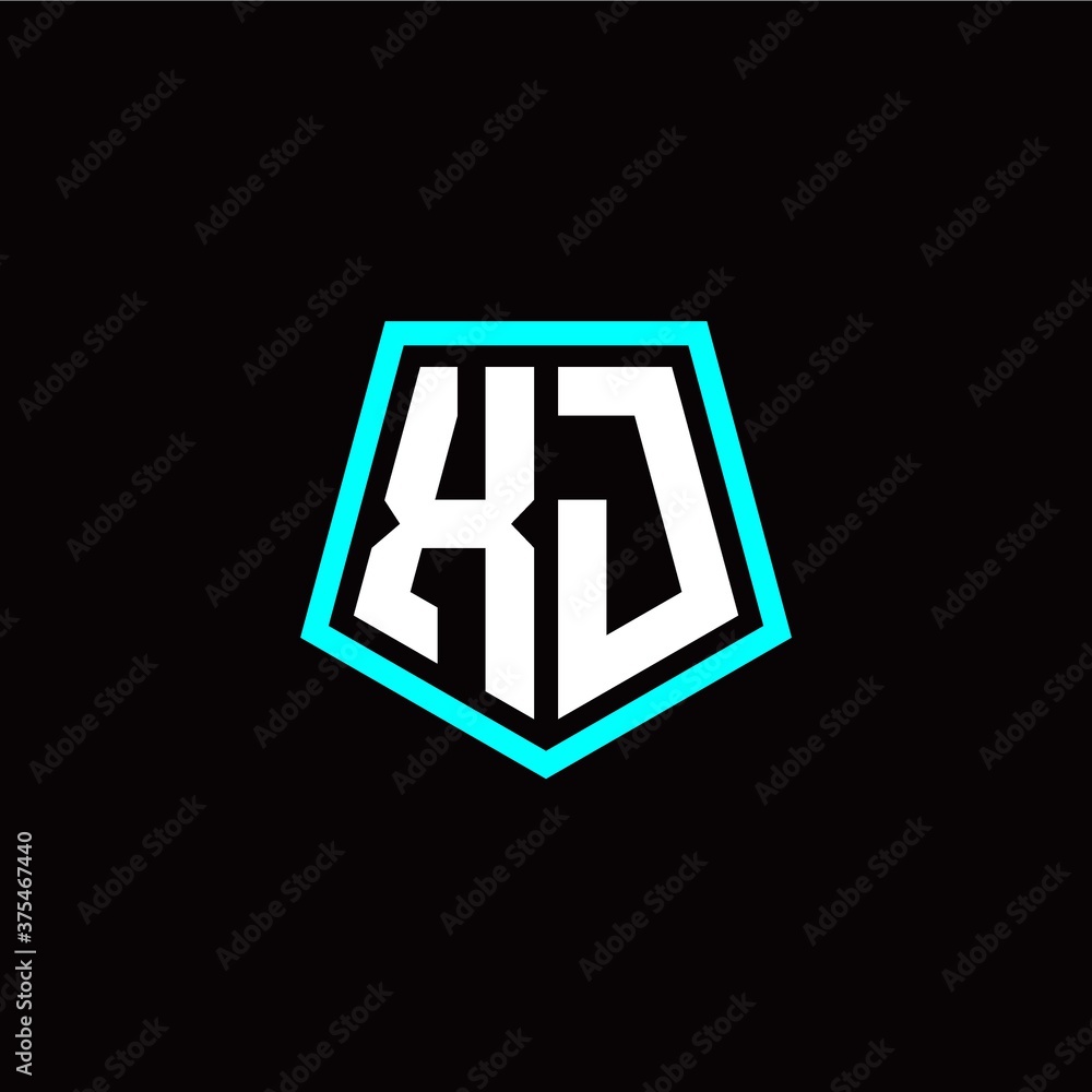 Initial X J letter with polygon modern style logo template vector Initial X J letter with polygon modern style logo template vector