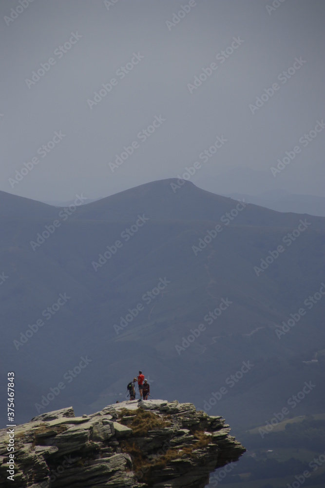 Couple at the top of a mountain in the Basque Country