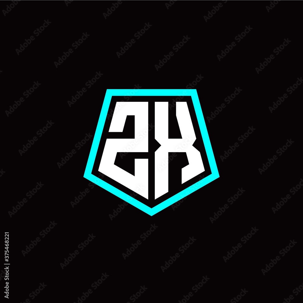 Initial Z X letter with polygon modern style logo template vector Initial Z X letter with polygon modern style logo template vector