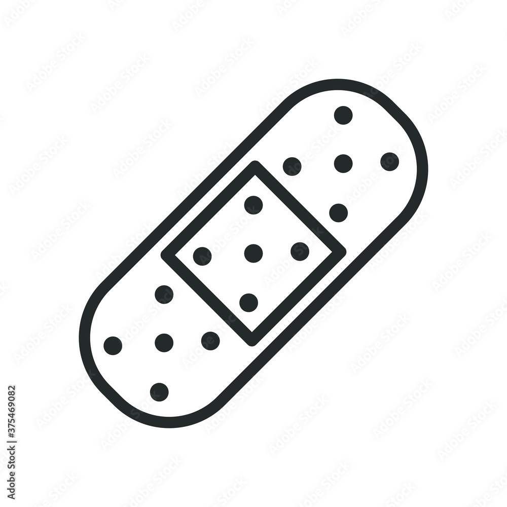 Medical adhesive bandage line style icon vector design Medical adhesive bandage line style icon vector design
