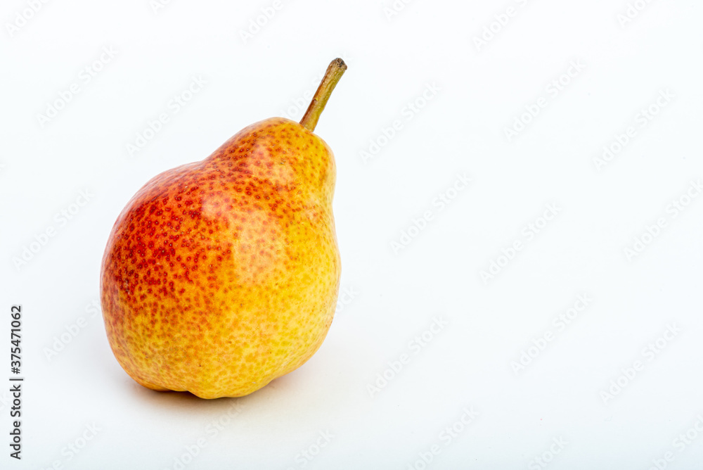 Ripe red pear on white background Ripe red pear on white background
